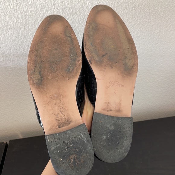 Used J. Crew Dark Green Crocodile Embossed Academy Mules Loafer - Picture 11 of 11